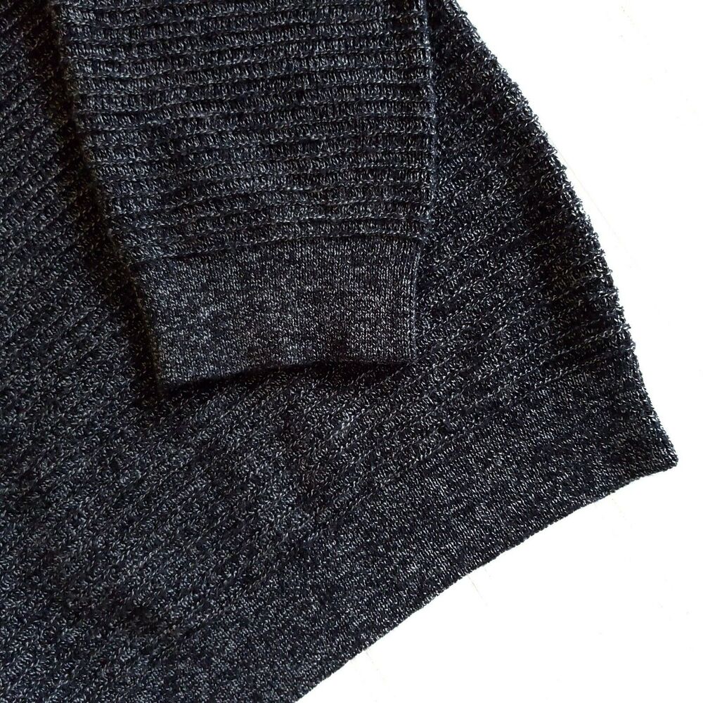 MONTE ROSSO textured pullover casual knit crewneck sweater heathered black XXL - Picture 3 of 6